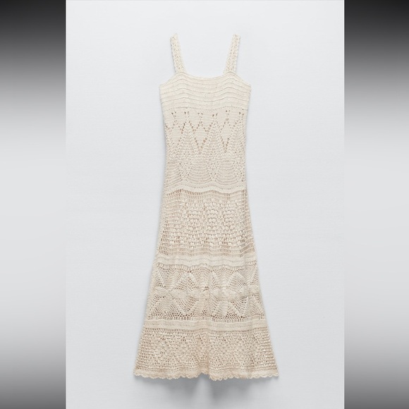 Zara limited edition sequin crochet knit maxi dress - Picture 2 of 12